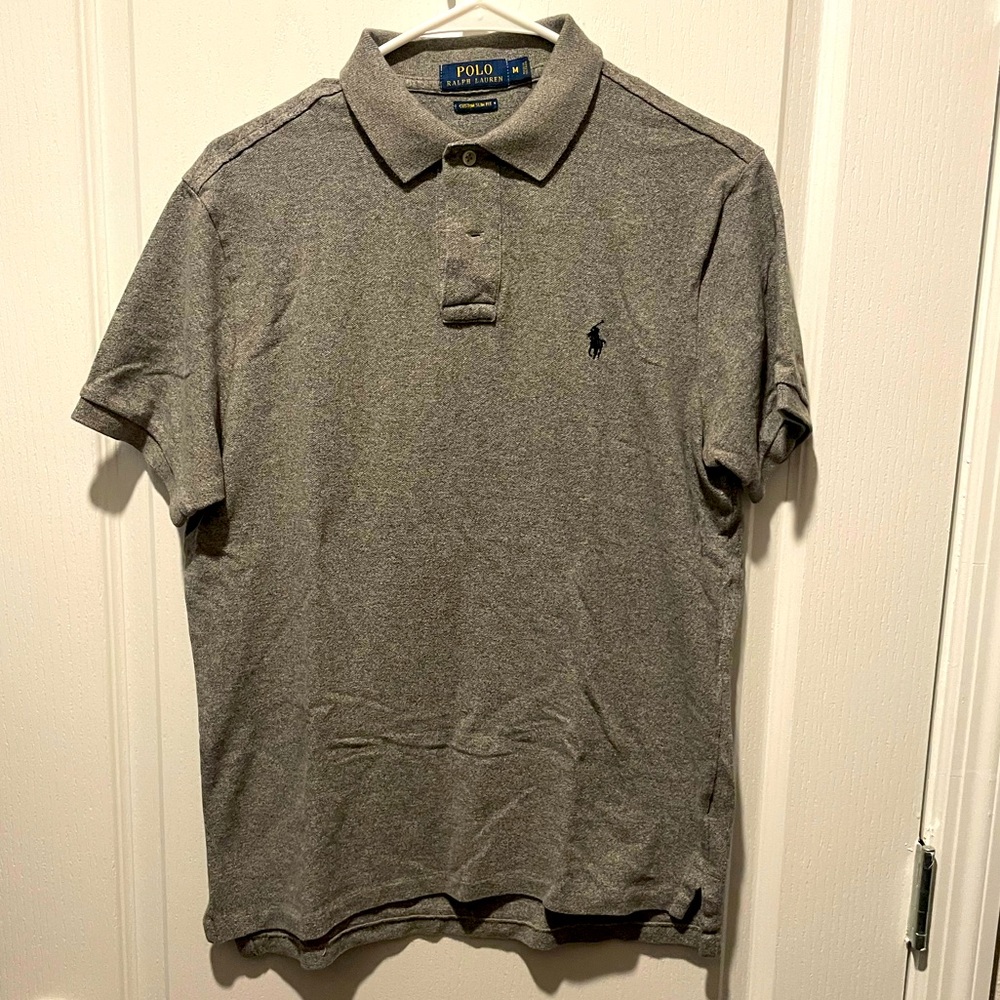 Grey Polo shirt by Ralph Lauren. Custom slim fit medium size
